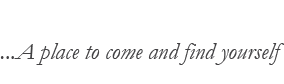 A place to come and find yourself